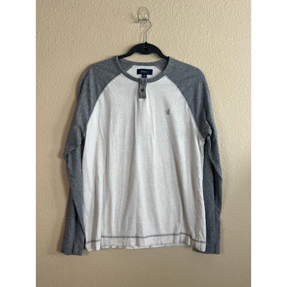 Johnnie- O Men's White Gray Henley‎ Shirt Sz M